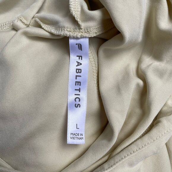 Fabletics Oversized Hooded Tunic Sweatshirt Cream Pale Yellow Women's Size L - Picture 5 of 9